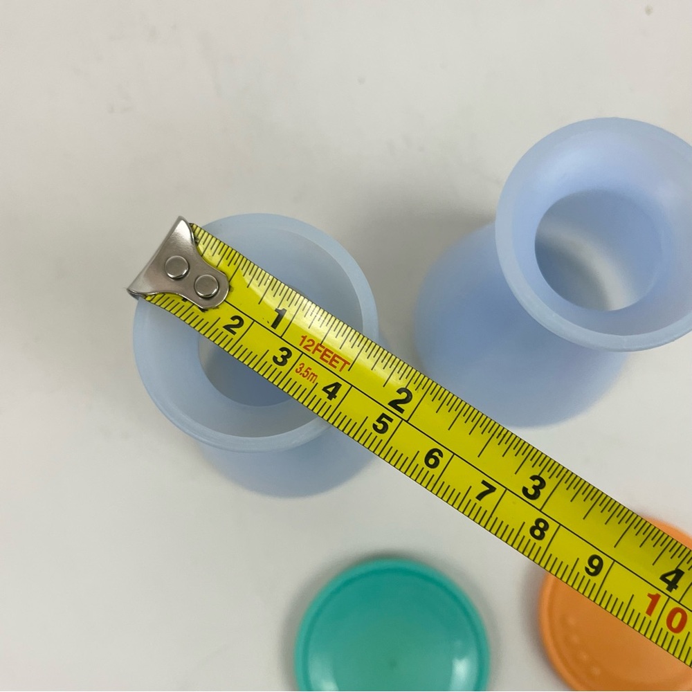 Vintage Tupperware Impressions Salt and Pepper Shakers Green Orange Blue Set - Picture 11 of 16